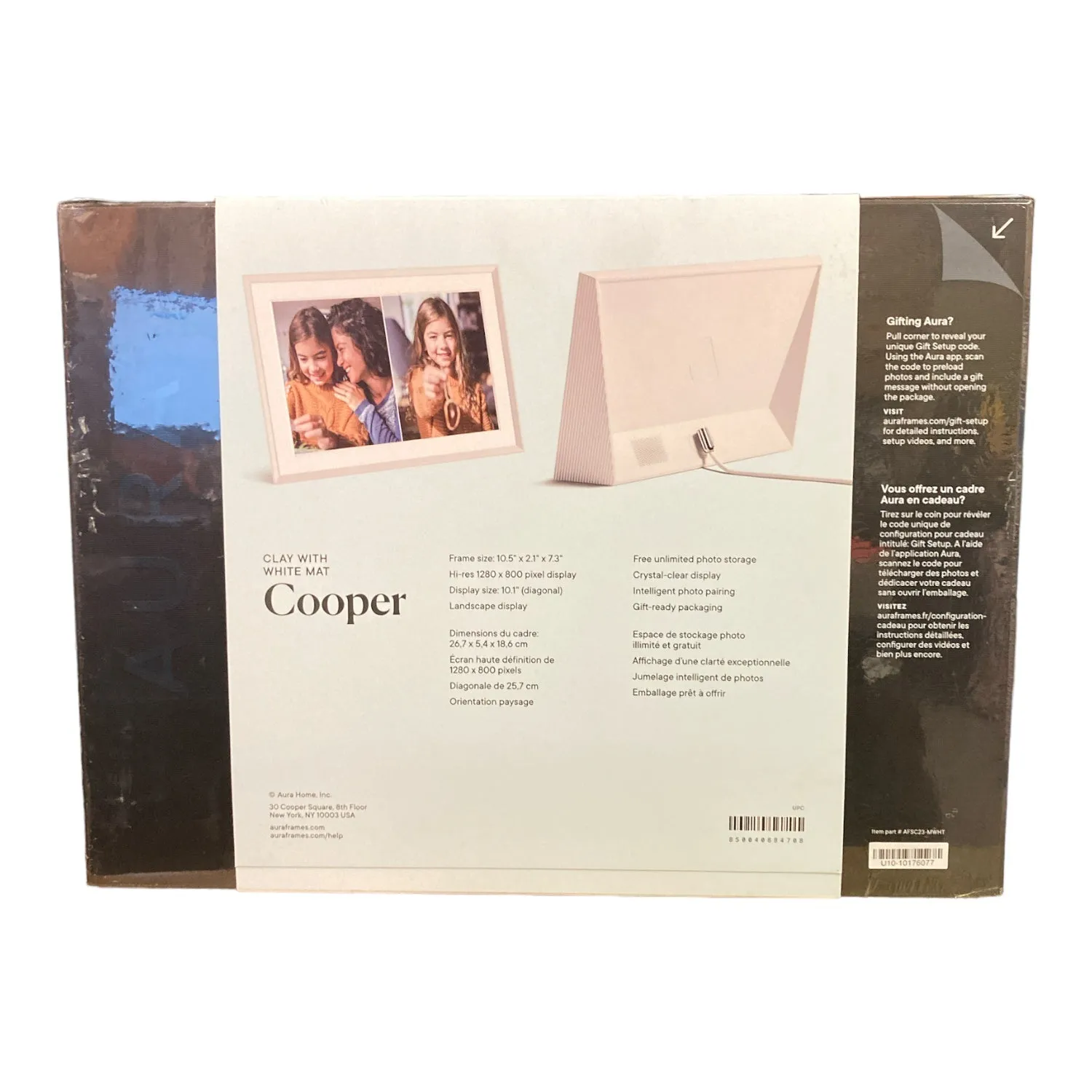 Aura AFSC23-MWHT Cooper Clay With White Mat Digital Picture Frame