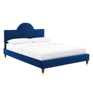 Aurora Performance Velvet King Bed By Modway - MOD-7032 - Navy