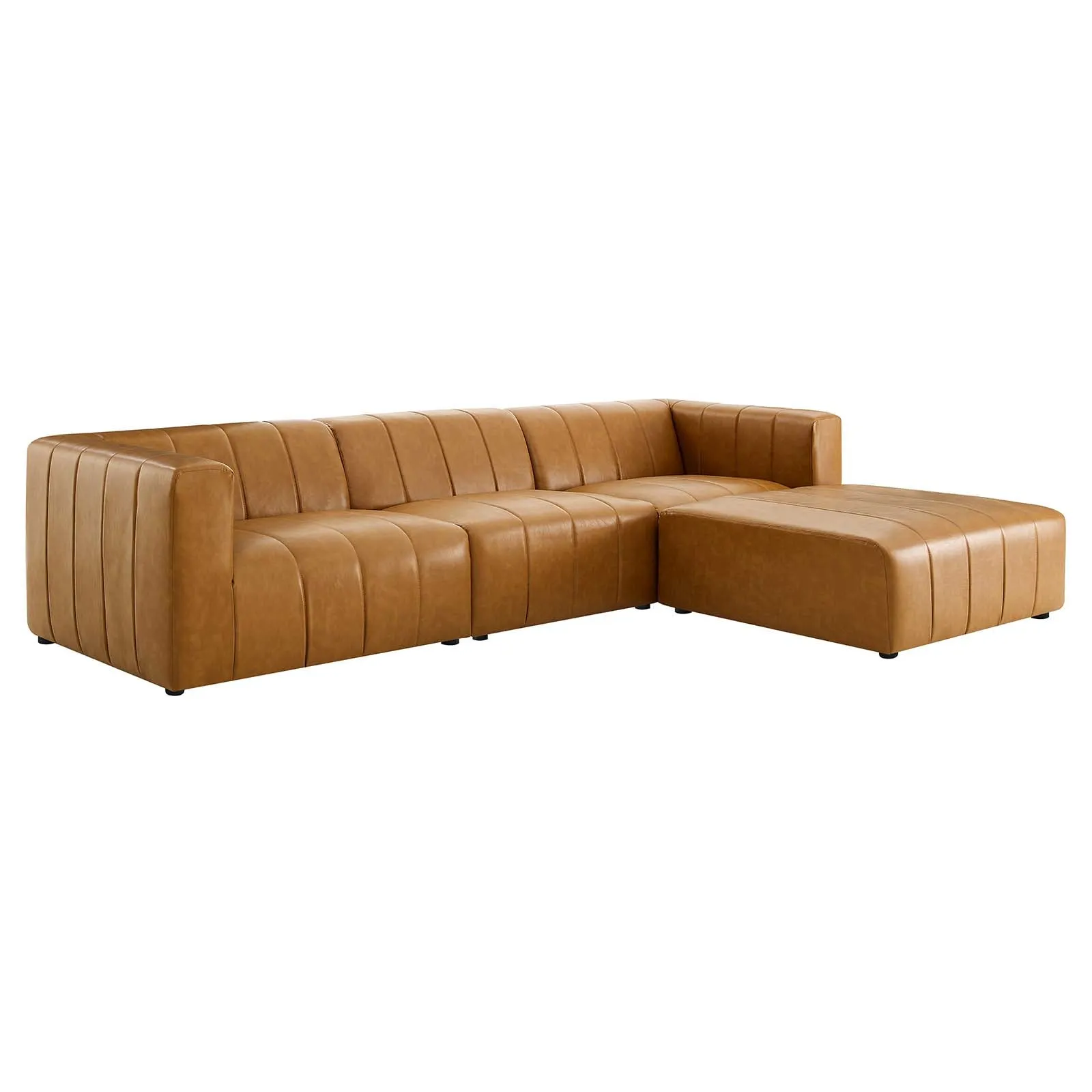 Bartlett Vegan Leather 4-Piece Sectional Sofa by Modway