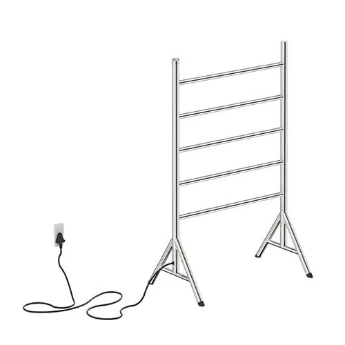 Bathroom Butler Natural 5 Bar Free Standing PTS Heated Towel Rail 650mm