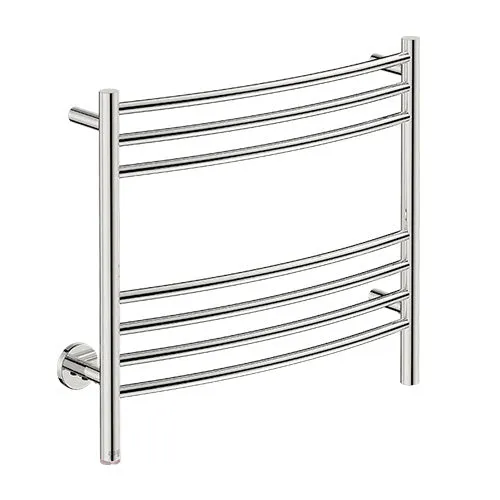 Bathroom Butler Natural 7 Bar Curved PTS Heated Towel Rail 650mm