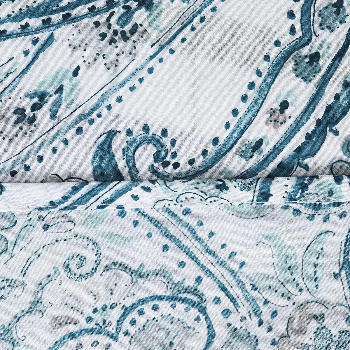 BED SHEET BLUE PAISLEY-SINGLE