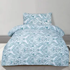 BED SHEET BLUE PAISLEY-SINGLE