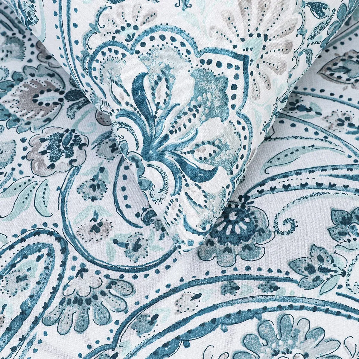 BED SHEET BLUE PAISLEY-SINGLE