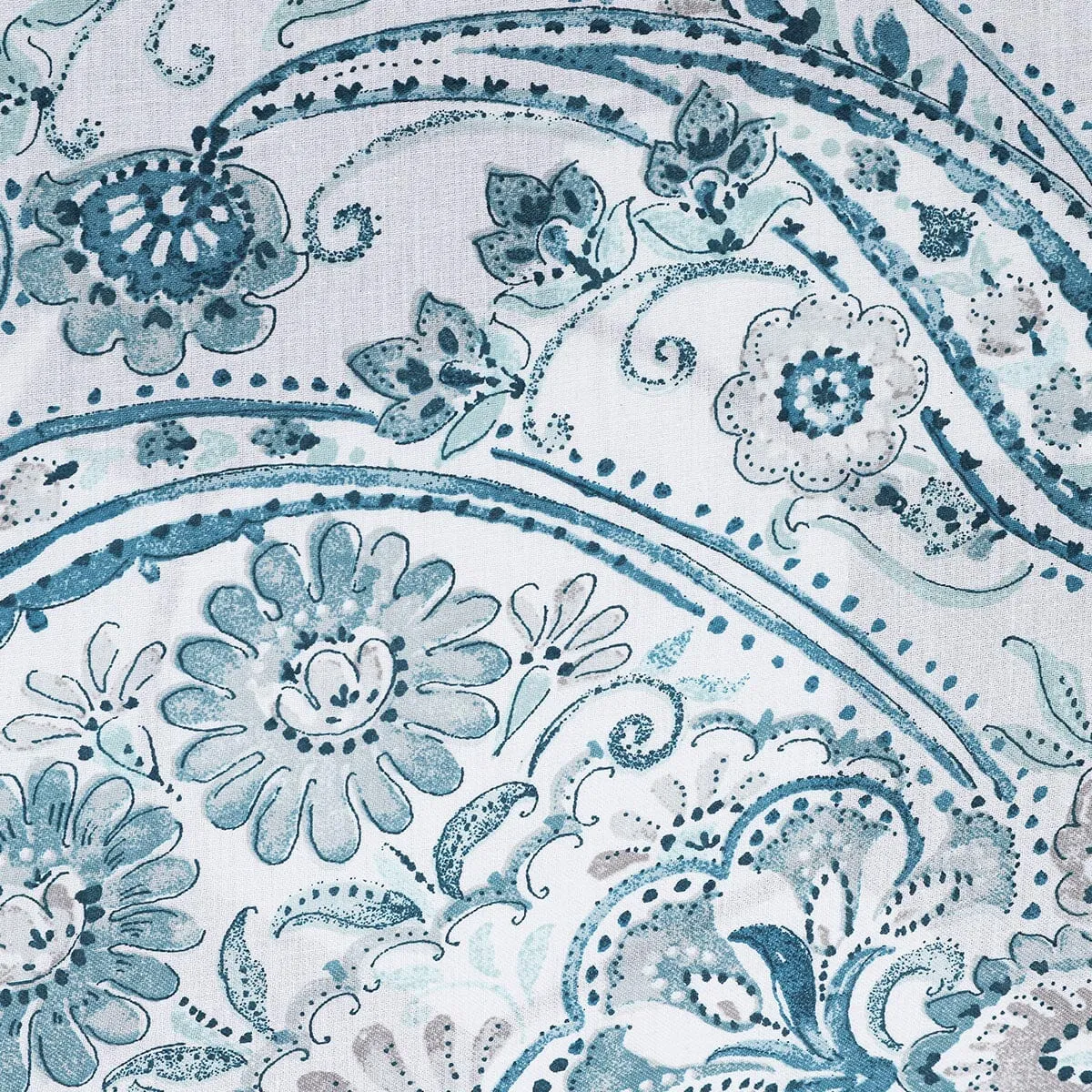 BED SHEET BLUE PAISLEY-SINGLE