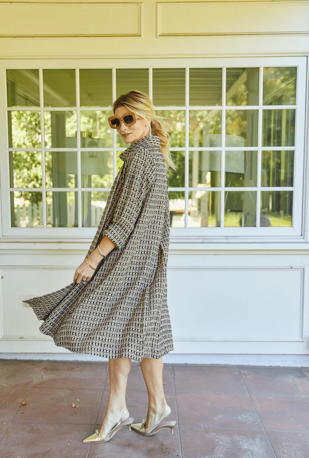 BF Swing Coat - Blush Tweed