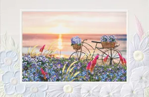 Bike In Flowers Birthday Greeting Card