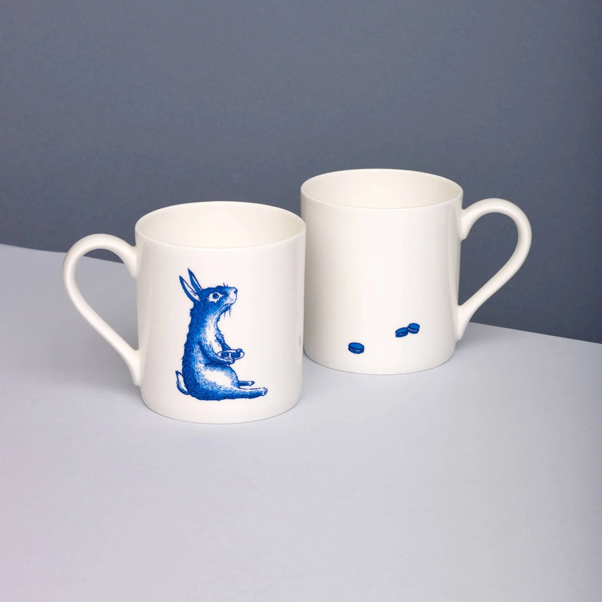 Blue Rabbit with Macaroons Mug, 300ml