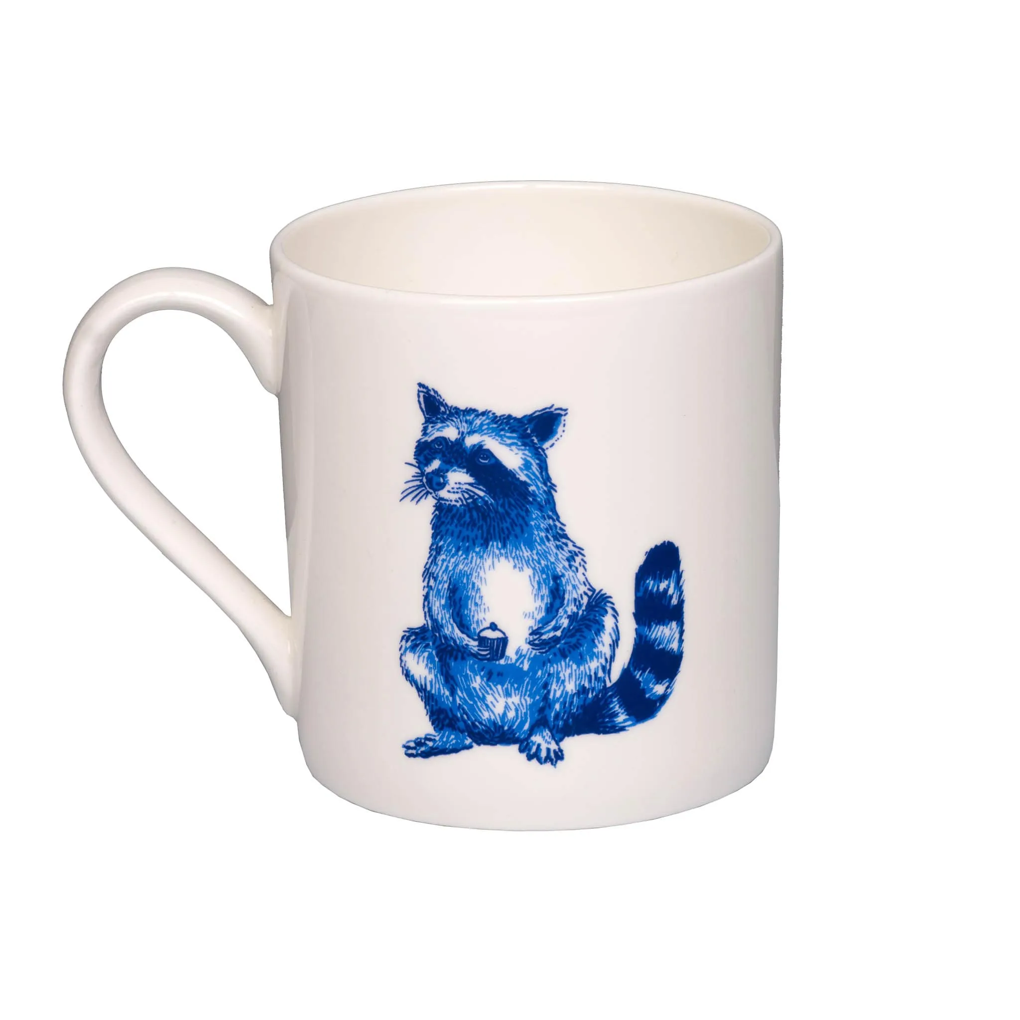 Blue Raccoon with Cupcakes Mug, 300ml