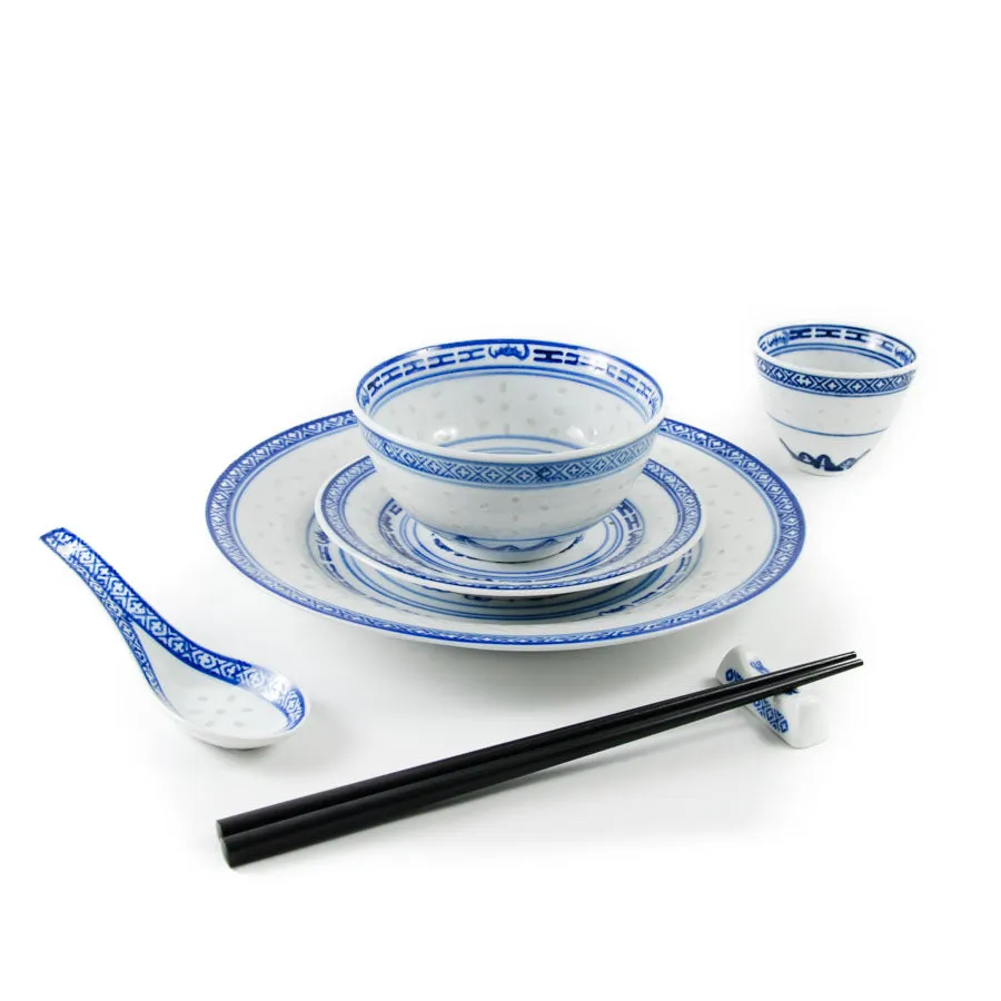 Blue Rice Pattern Chopstick Rest