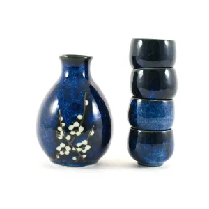 Blue Sakura Sake Set