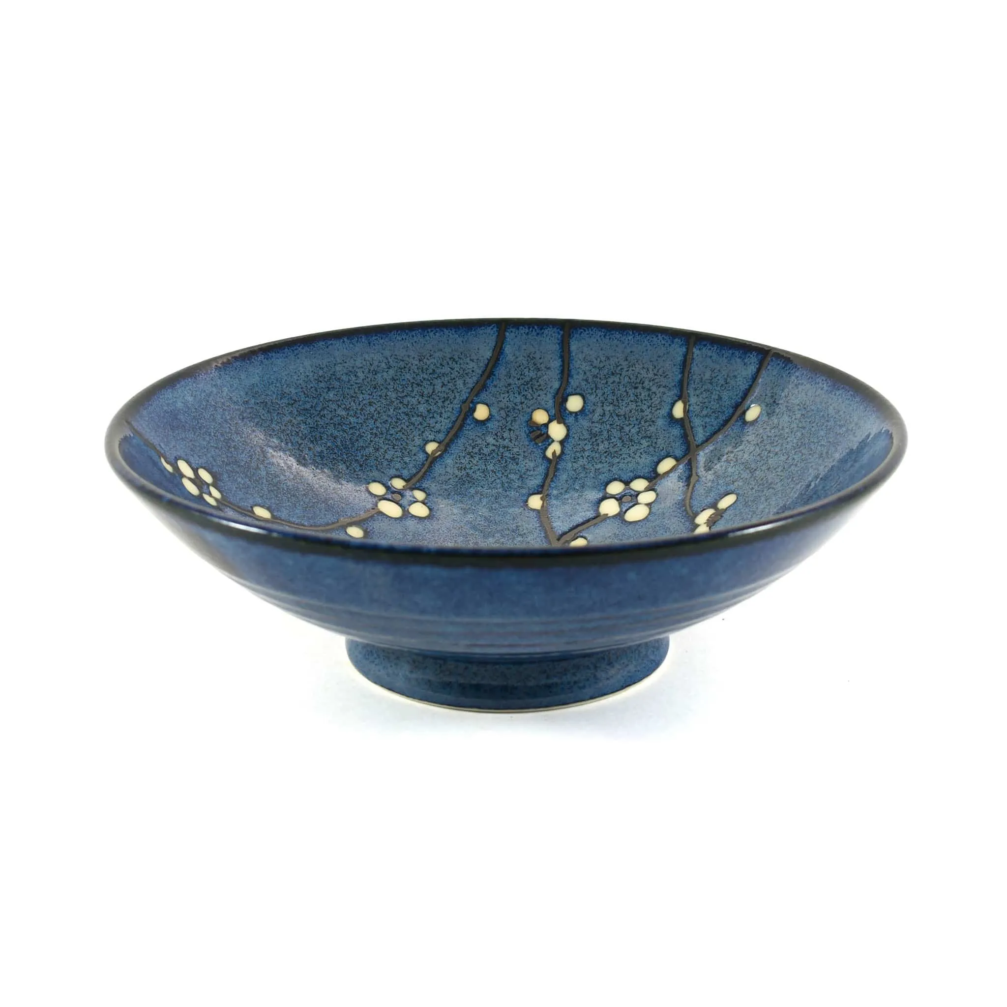 Blue Sakura Shallow Bowl, 24.5cm