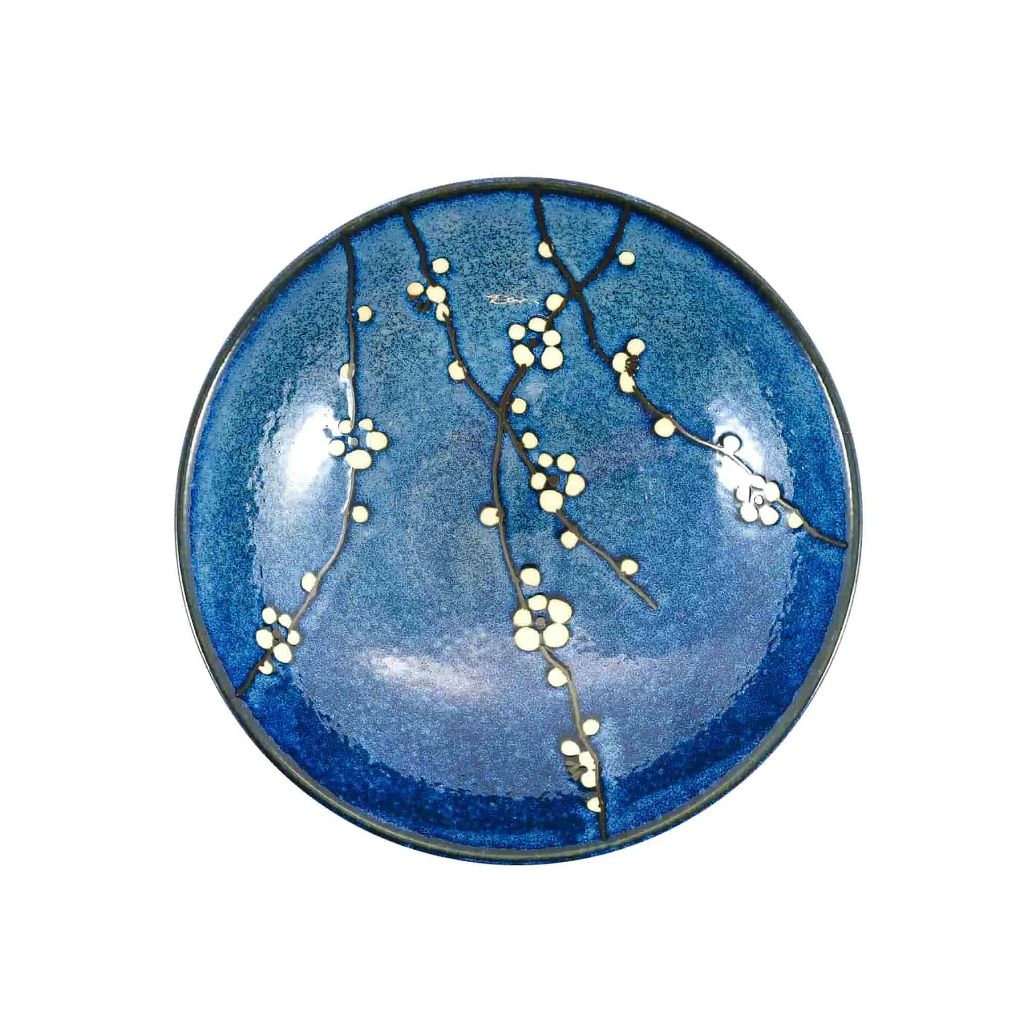 Blue Sakura Shallow Bowl, 24.5cm