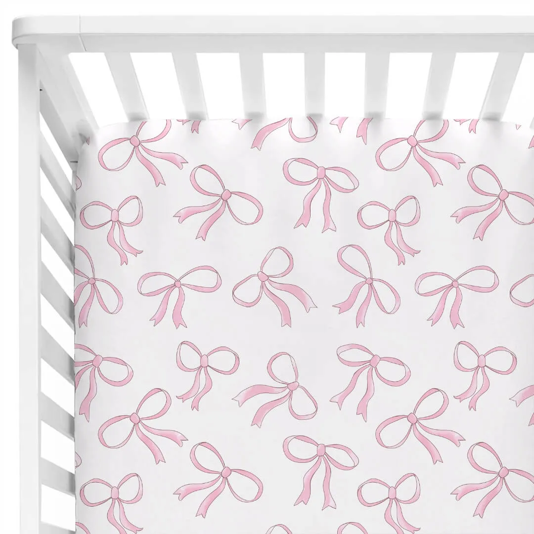 Blushing Bows Crib Sheet