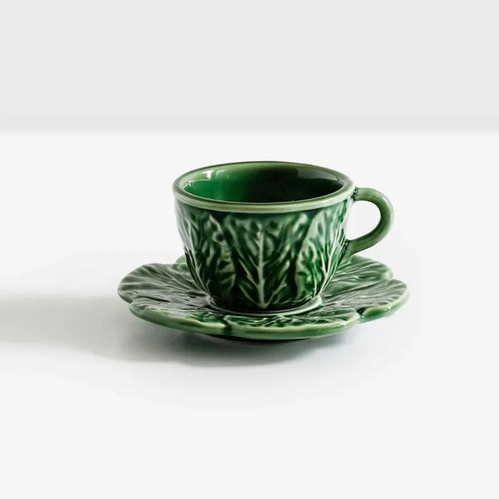 Bordallo Pinheiro Cabbage coffee cup and saucer