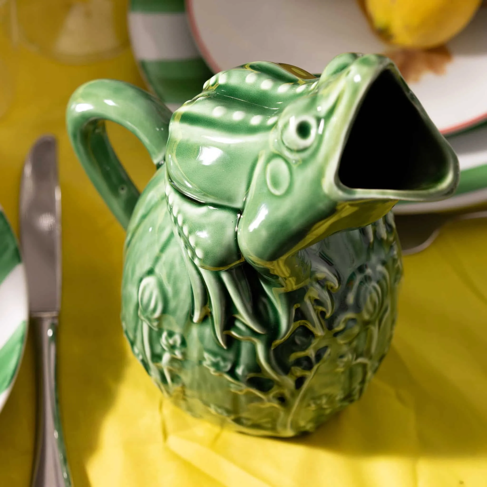 Bordallo Pinheiro Green Frog Pitcher