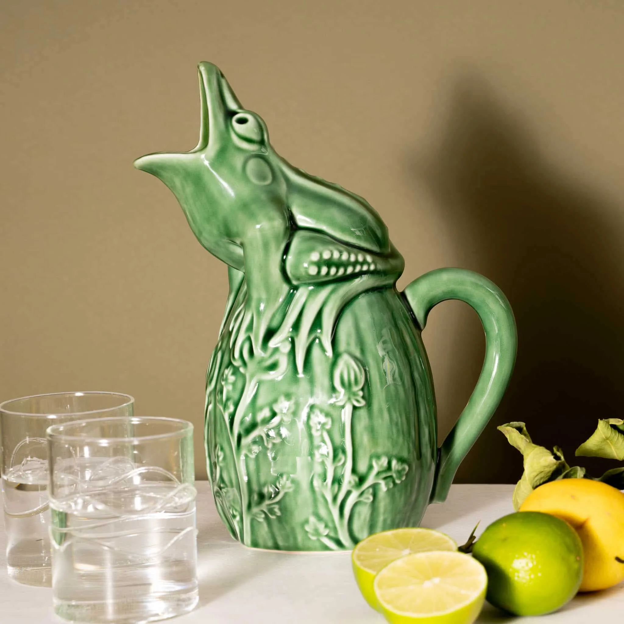 Bordallo Pinheiro Green Frog Pitcher