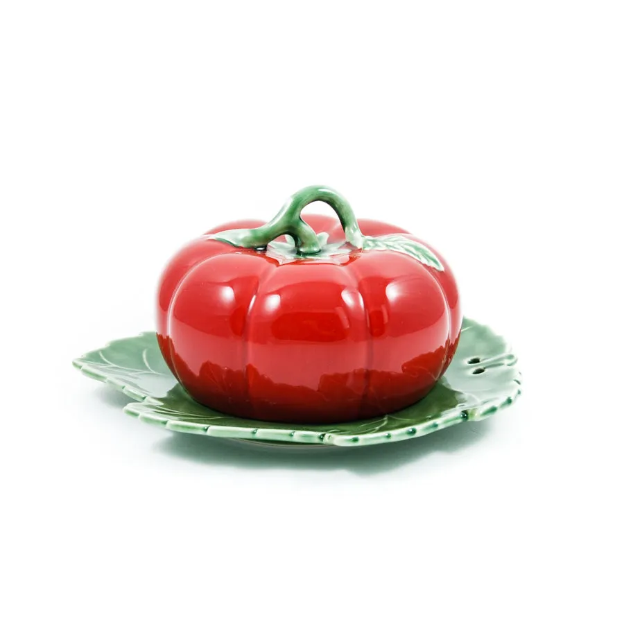 Bordallo Pinheiro Tomato Butter Dish With Cover