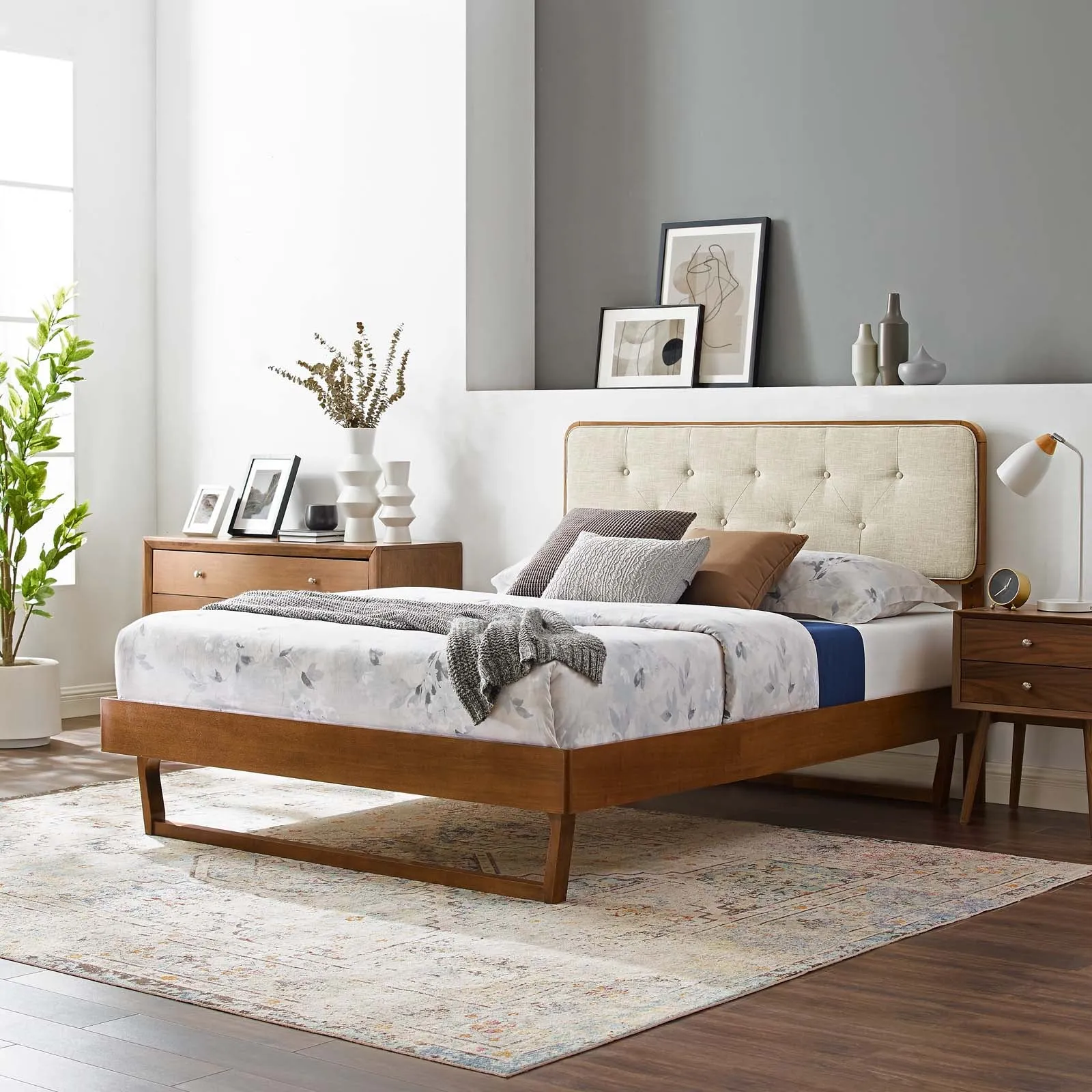 Bridgette Wood Platform Bed With Angular Frame by Modway