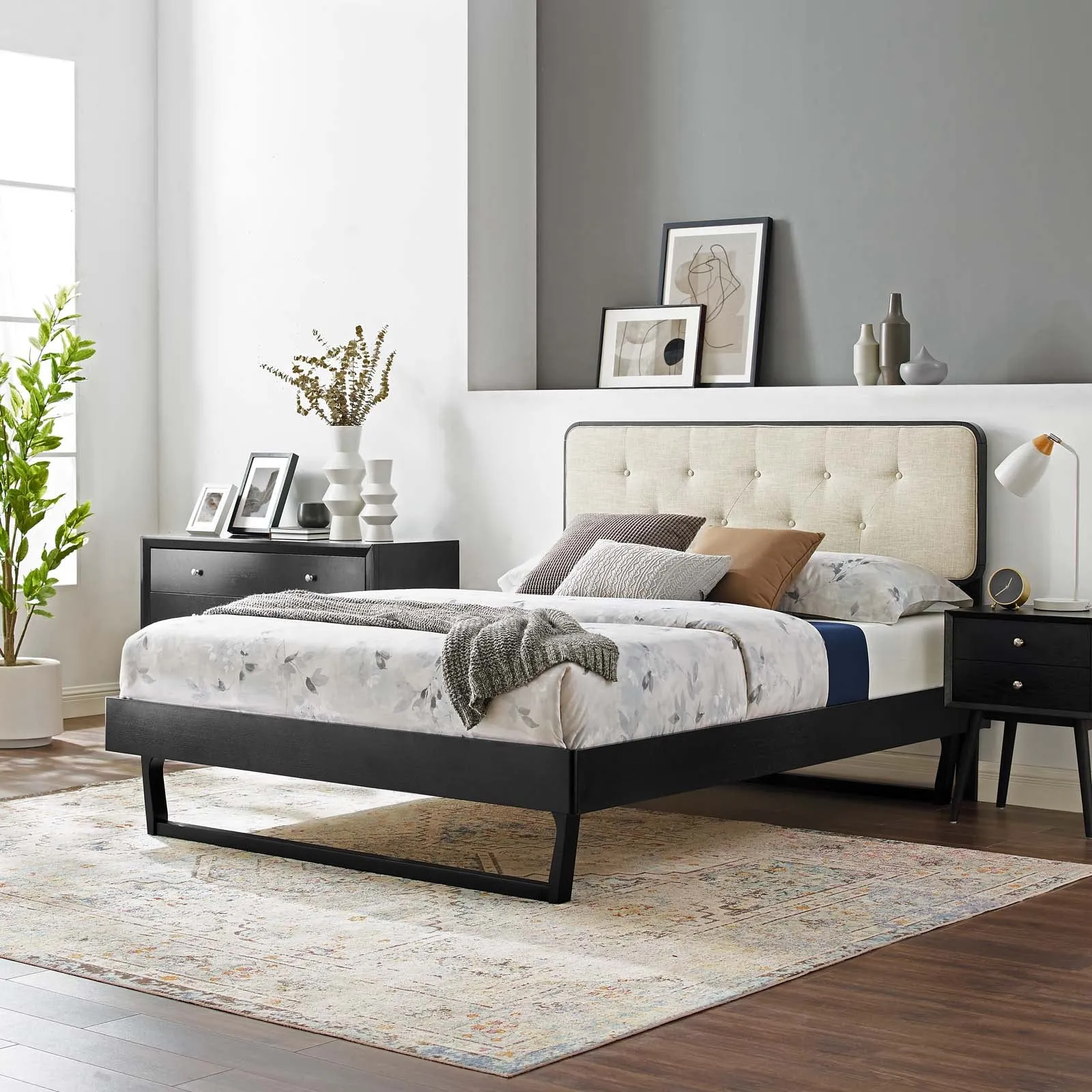 Bridgette Wood Platform Bed With Angular Frame by Modway