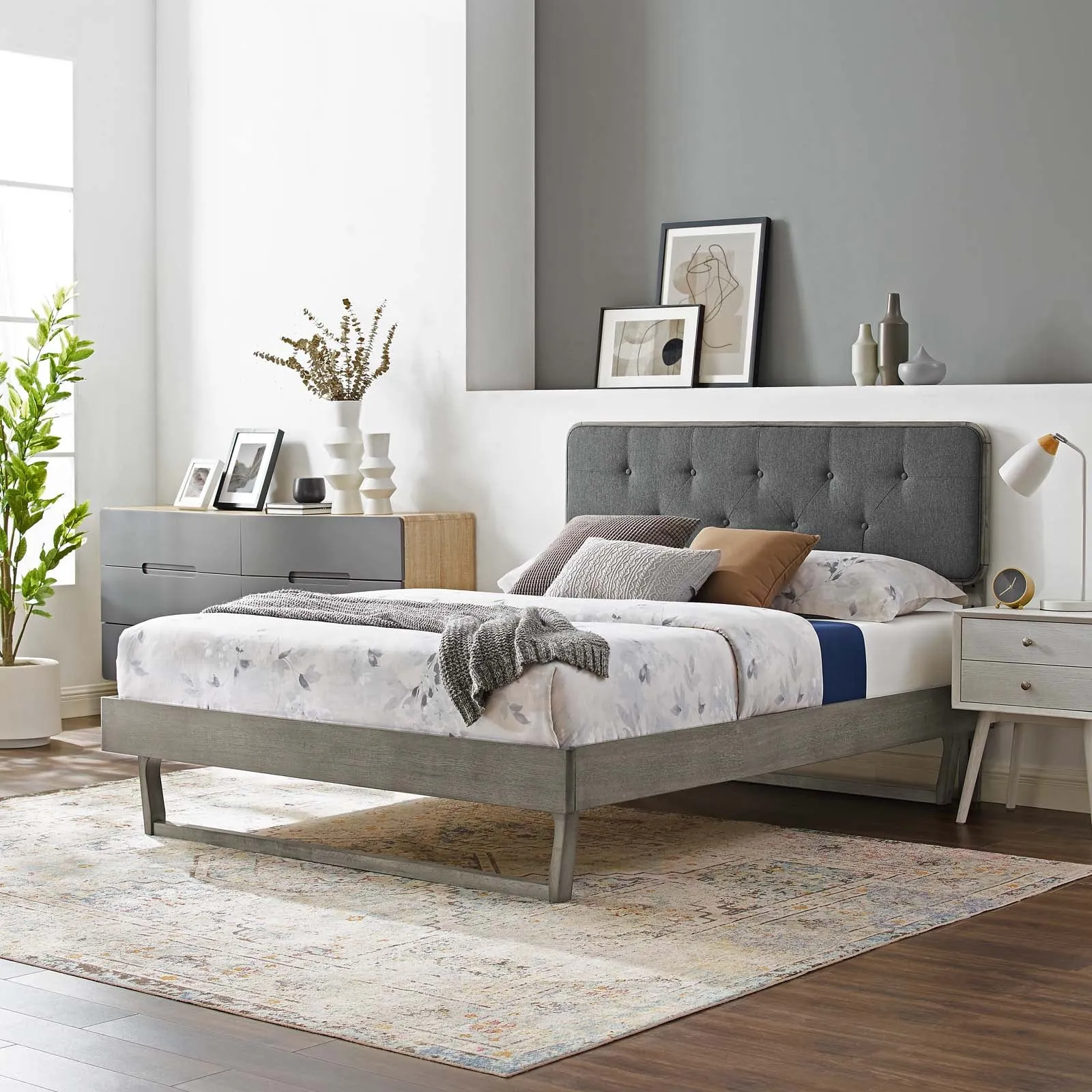 Bridgette Wood Platform Bed With Angular Frame by Modway