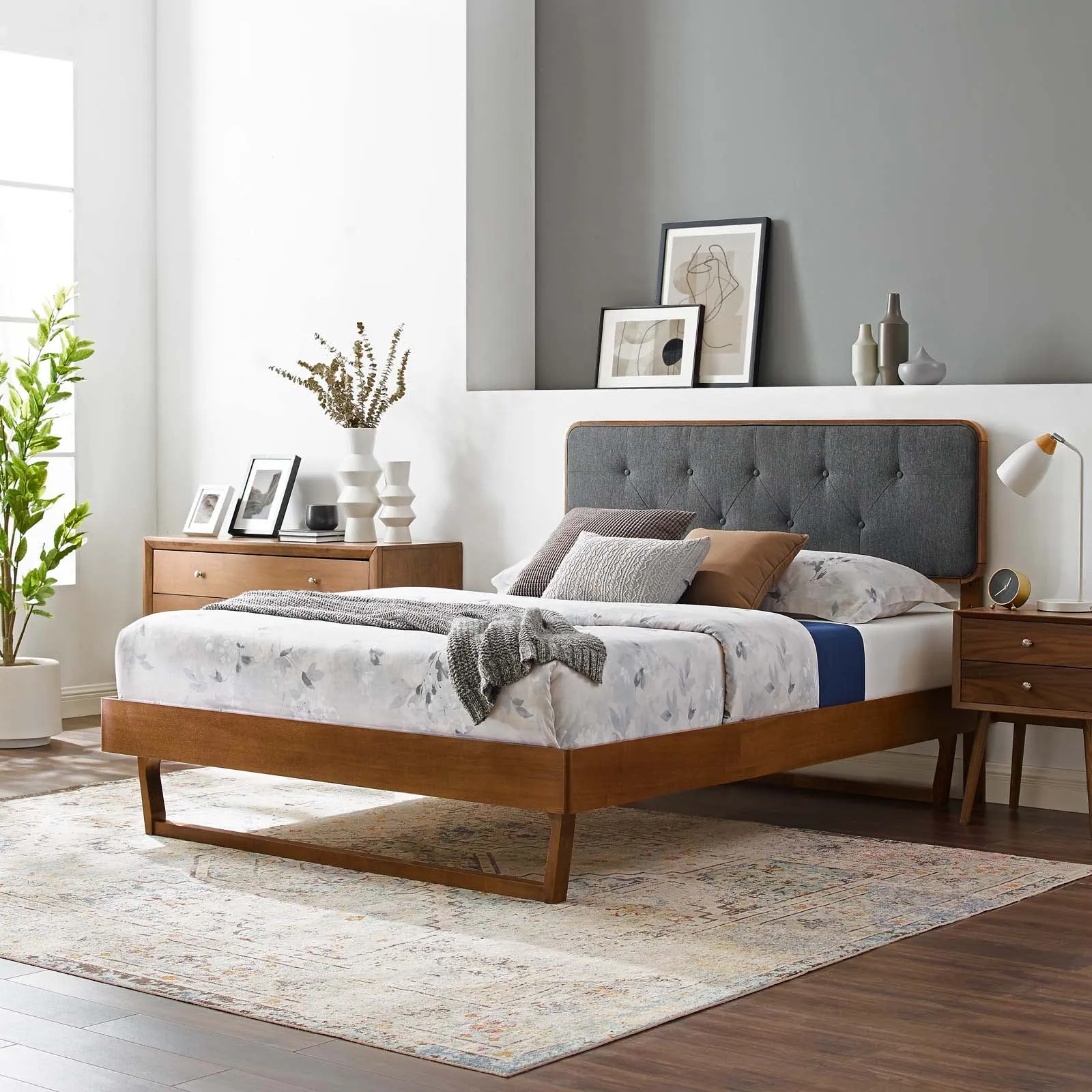 Bridgette Wood Platform Bed With Angular Frame by Modway