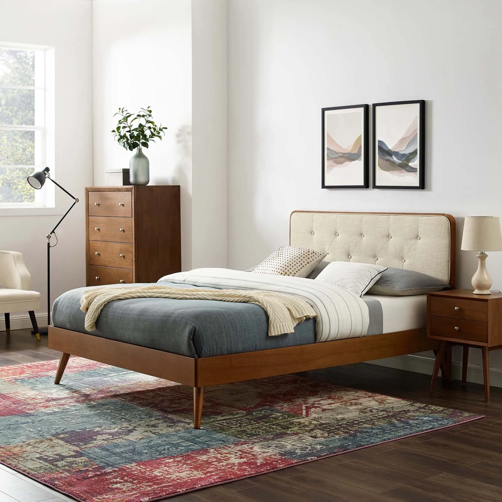 Bridgette Wood Platform Bed With Splayed Legs by Modway