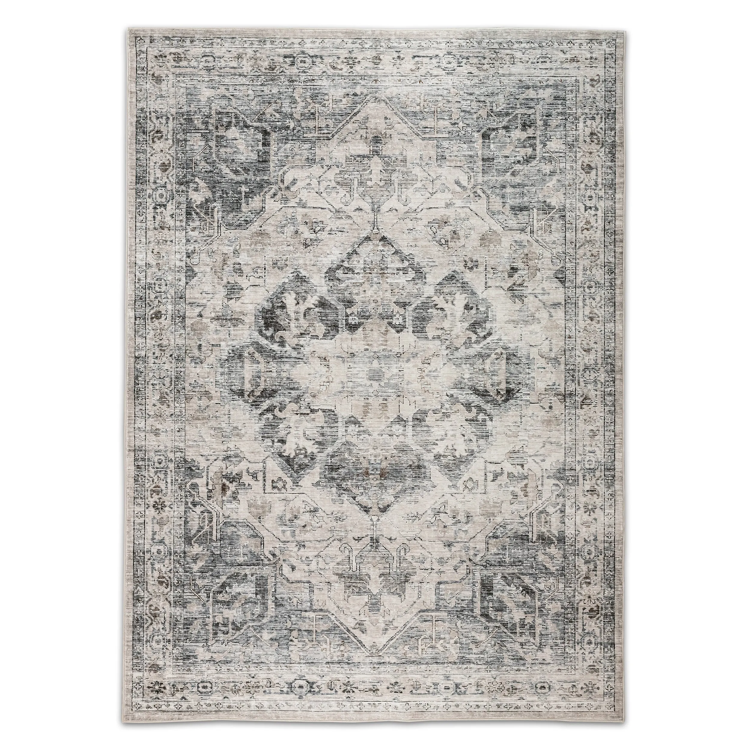 Brio Grey/Ivory Washable Rug