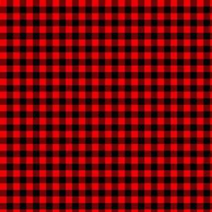 Buffalo Plaid in Red and Black, Cotton Print