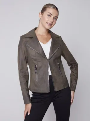 C6282-869A - Vintage Faux Leather Jacket