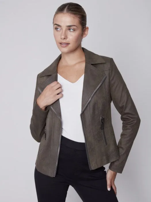 C6282-869A - Vintage Faux Leather Jacket