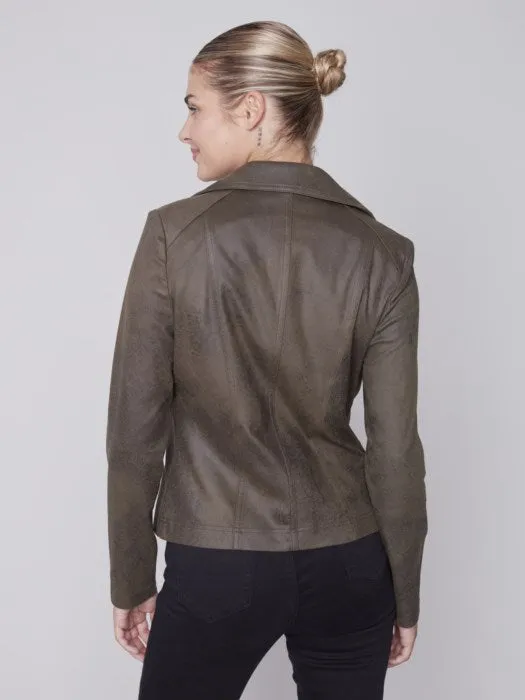 C6282-869A - Vintage Faux Leather Jacket