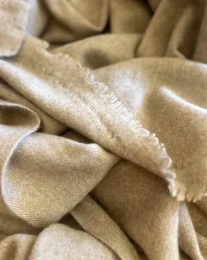 Cashmere Blanket Hand-Woven Natural Tan