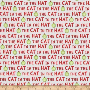 Cat in the Hat Text - Christmas Ornaments