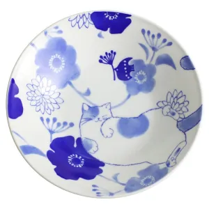 Ceramic-ai: Large Deep Plate White Sora Cat