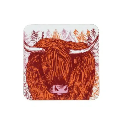 Cherith Harrison Trusty Highland Cow Coaster