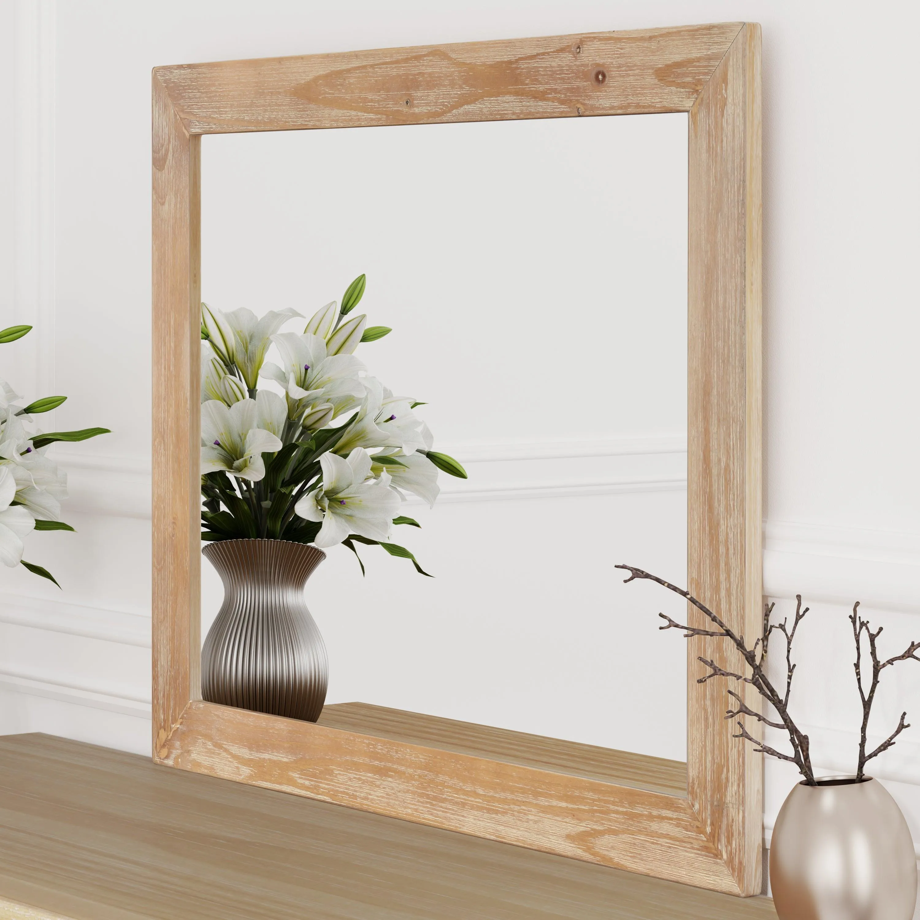 Chic Hazel Wood Mirror