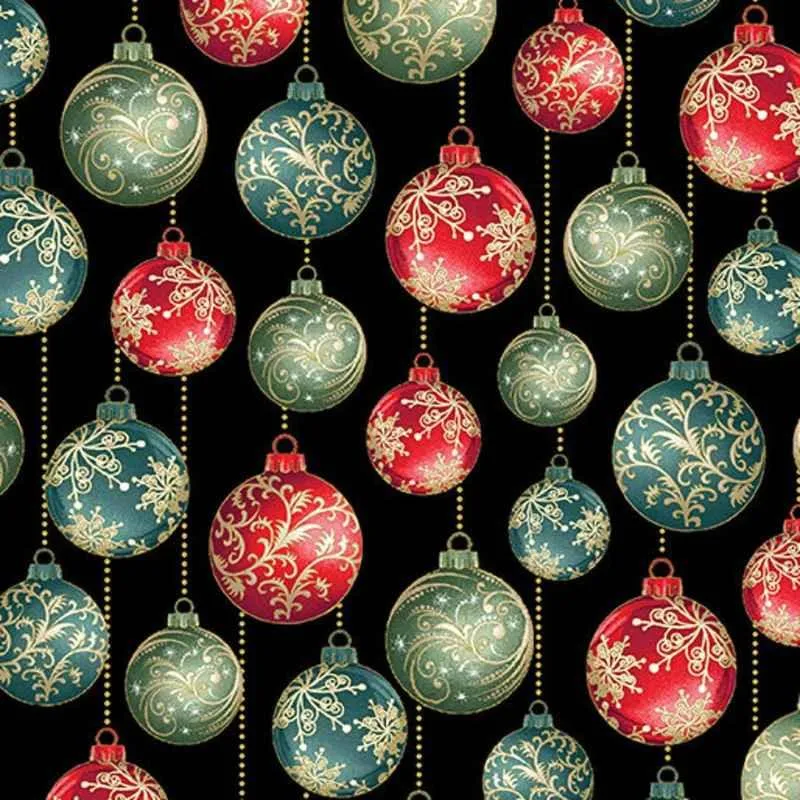 Christmas Fabric, A Festive Medley, Metallic Fabric