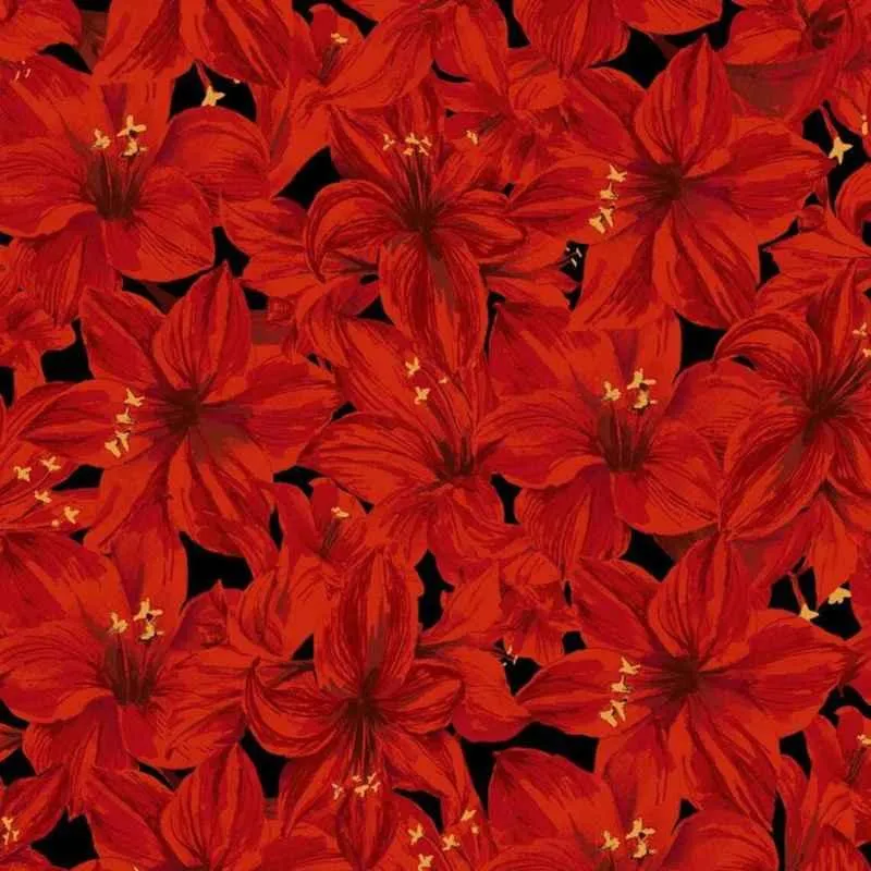 Christmas Fabric, Holidays Remembered, Red Poinsettias