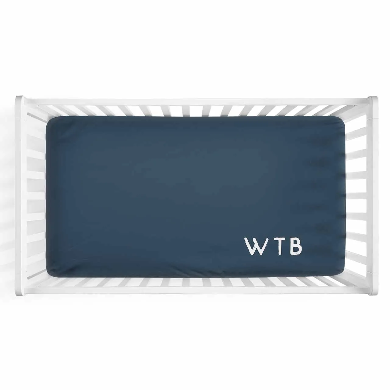 Color Story | Dark Navy Personalized Crib Sheet