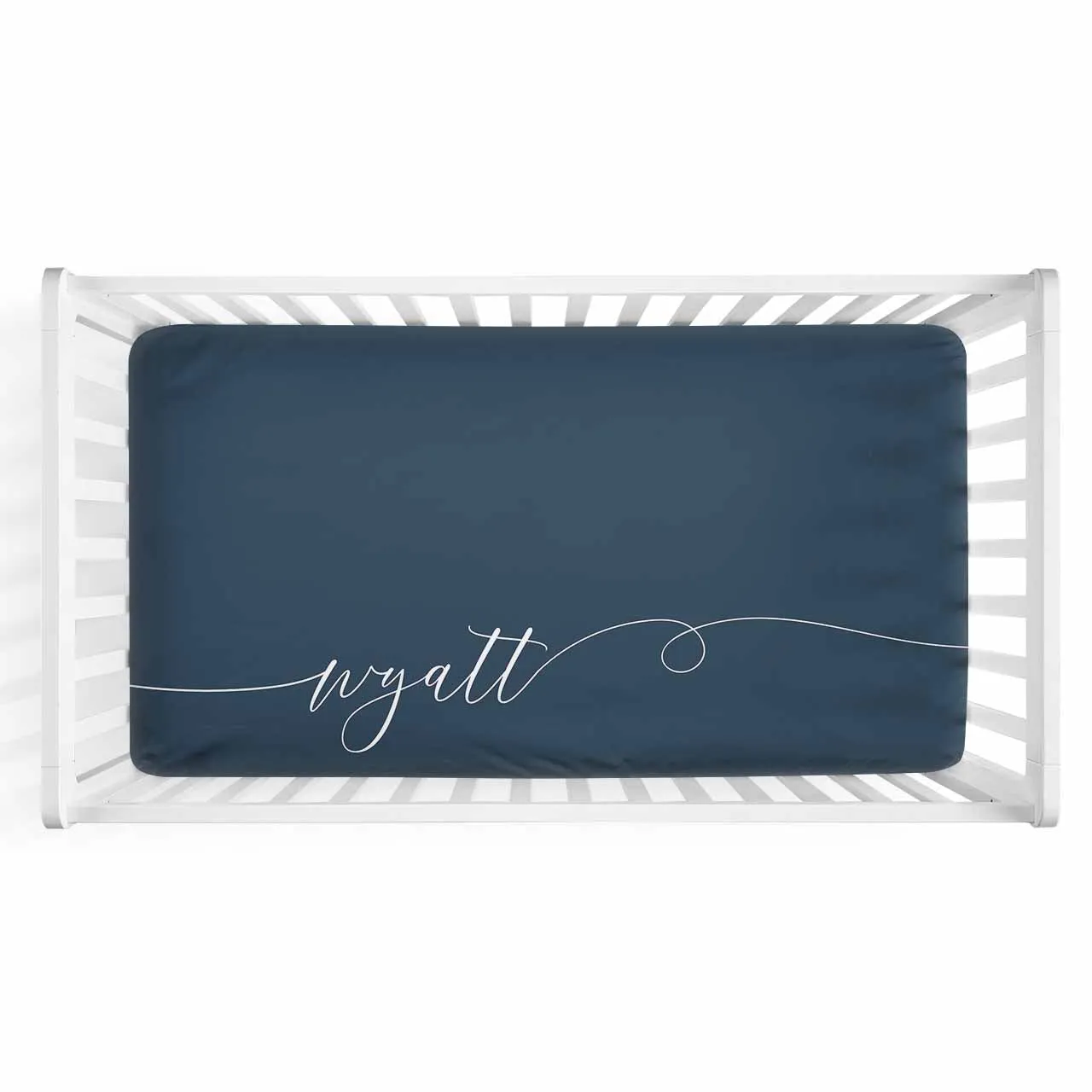 Color Story | Dark Navy Personalized Crib Sheet