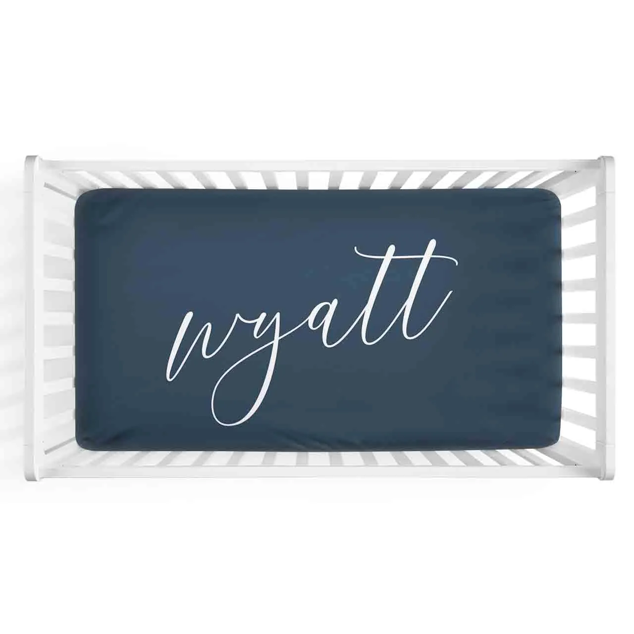 Color Story | Dark Navy Personalized Crib Sheet