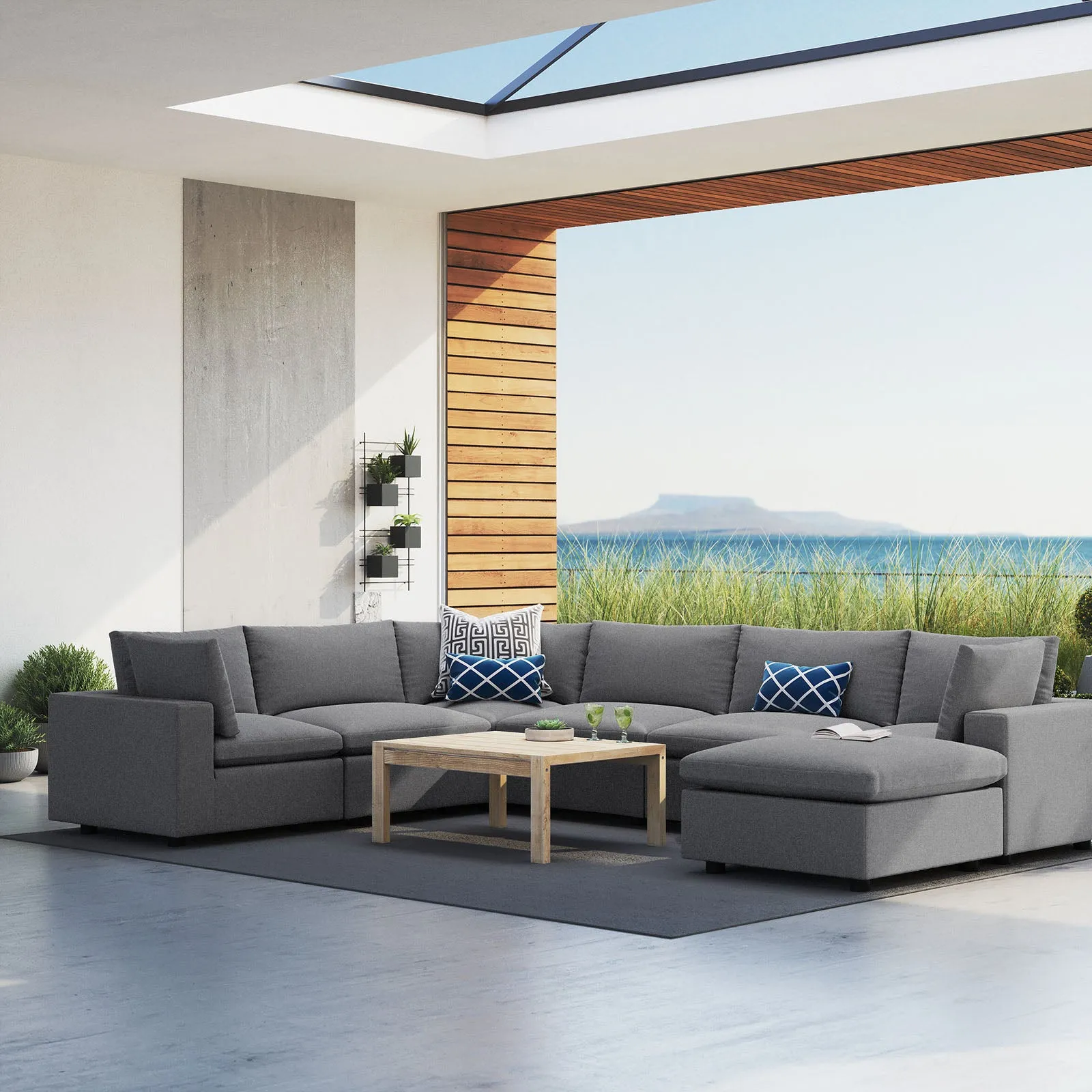 Commix 7-Piece Sunbrella® Outdoor Patio Sectional Sofa by Modway