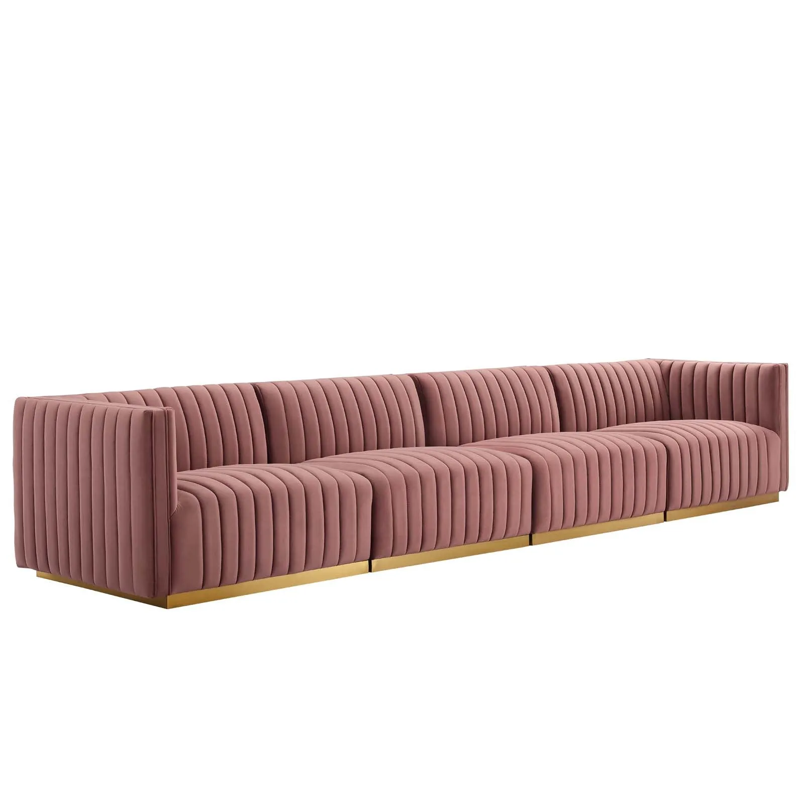 Conjure Channel Tufted Performance Velvet 4-Piece Sofa by Modway