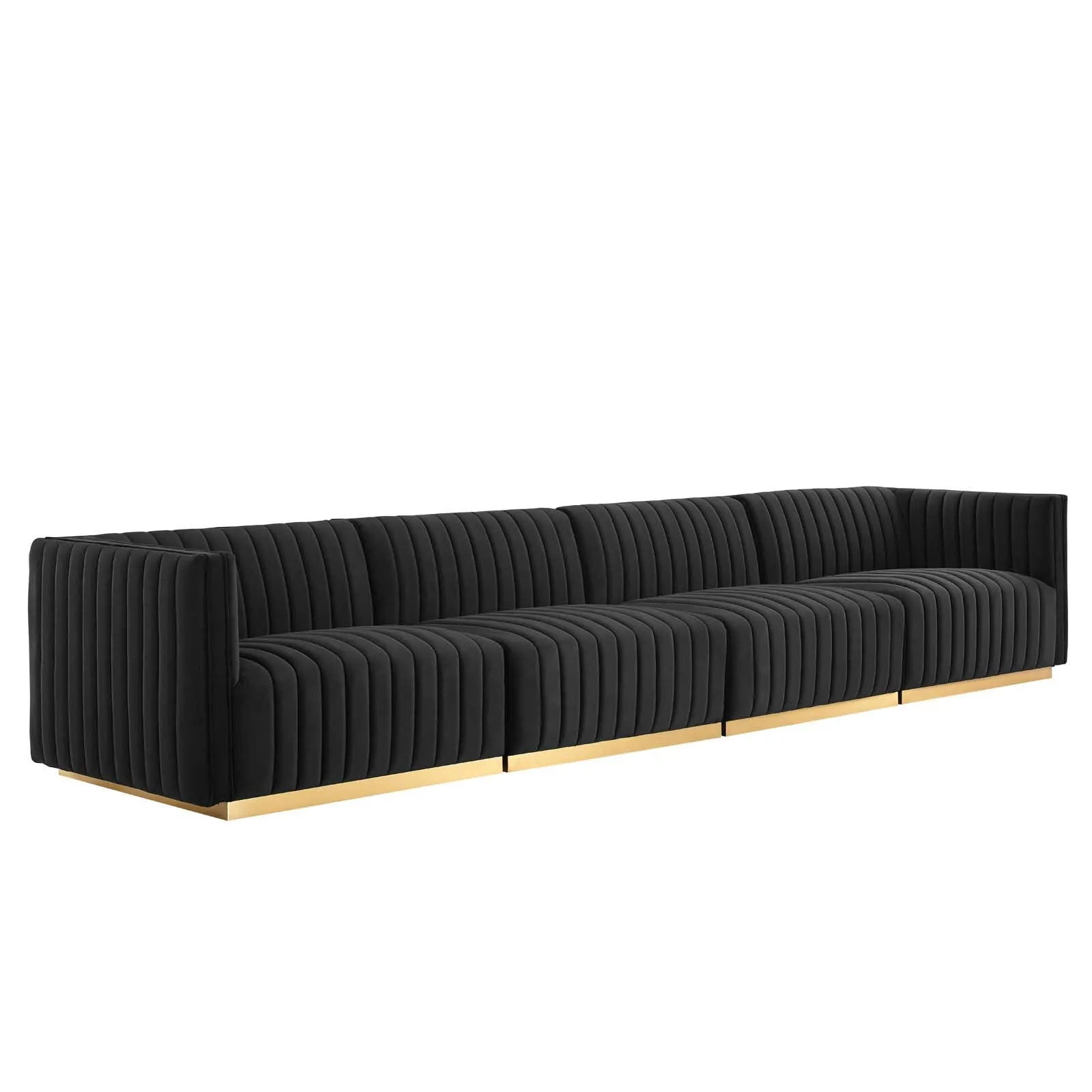 Conjure Channel Tufted Performance Velvet 4-Piece Sofa by Modway