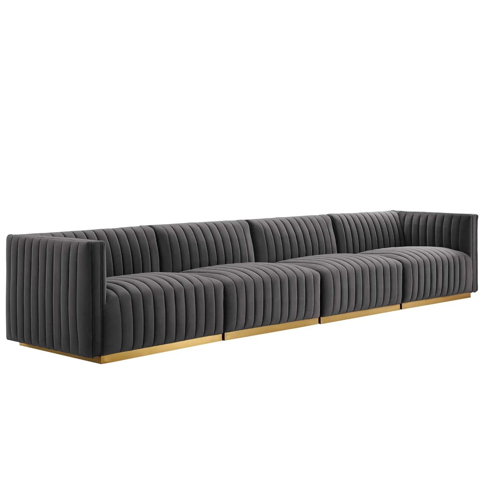 Conjure Channel Tufted Performance Velvet 4-Piece Sofa by Modway