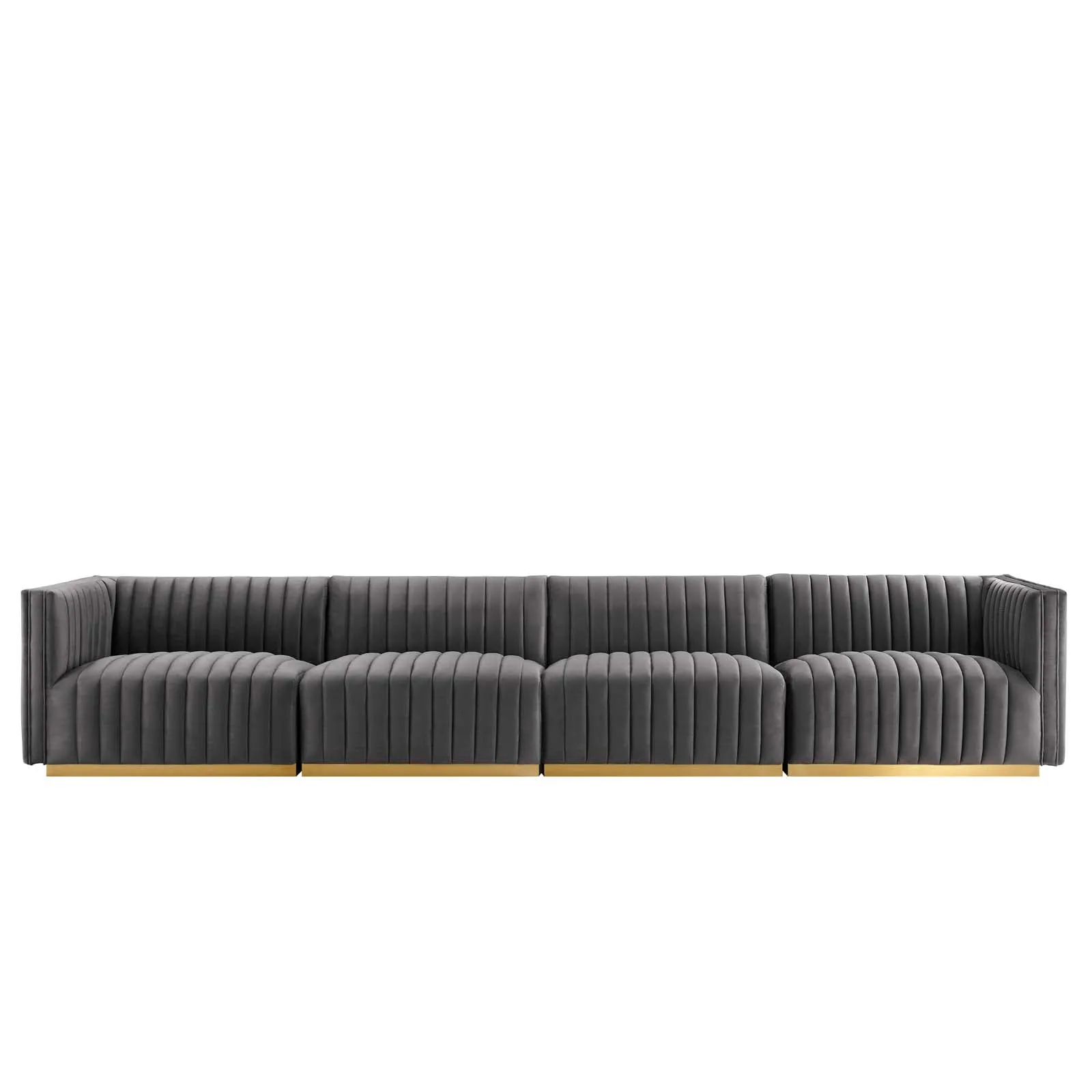 Conjure Channel Tufted Performance Velvet 4-Piece Sofa by Modway