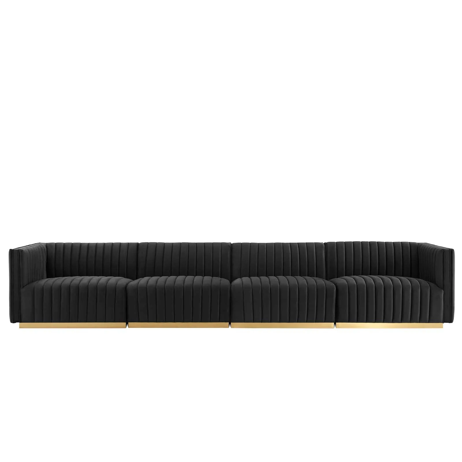 Conjure Channel Tufted Performance Velvet 4-Piece Sofa by Modway