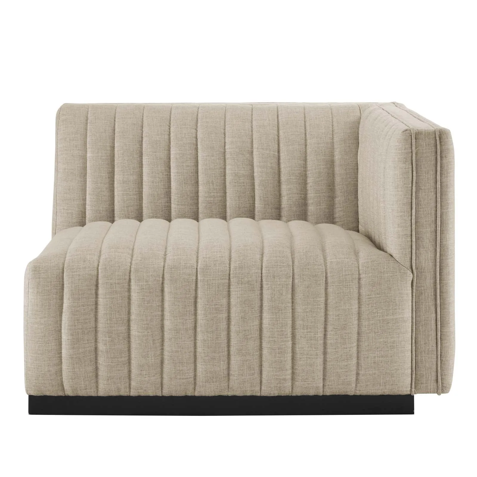 Conjure Channel Tufted Upholstered Fabric 4-Piece L-Shaped Sectional by Modway