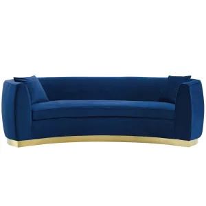 Curvy Velvet Sofa in Navy